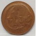 AUSTRALIA 1981 . ONE 1 CENT COIN . ERROR . THIN PLANCHET . NO RIM 